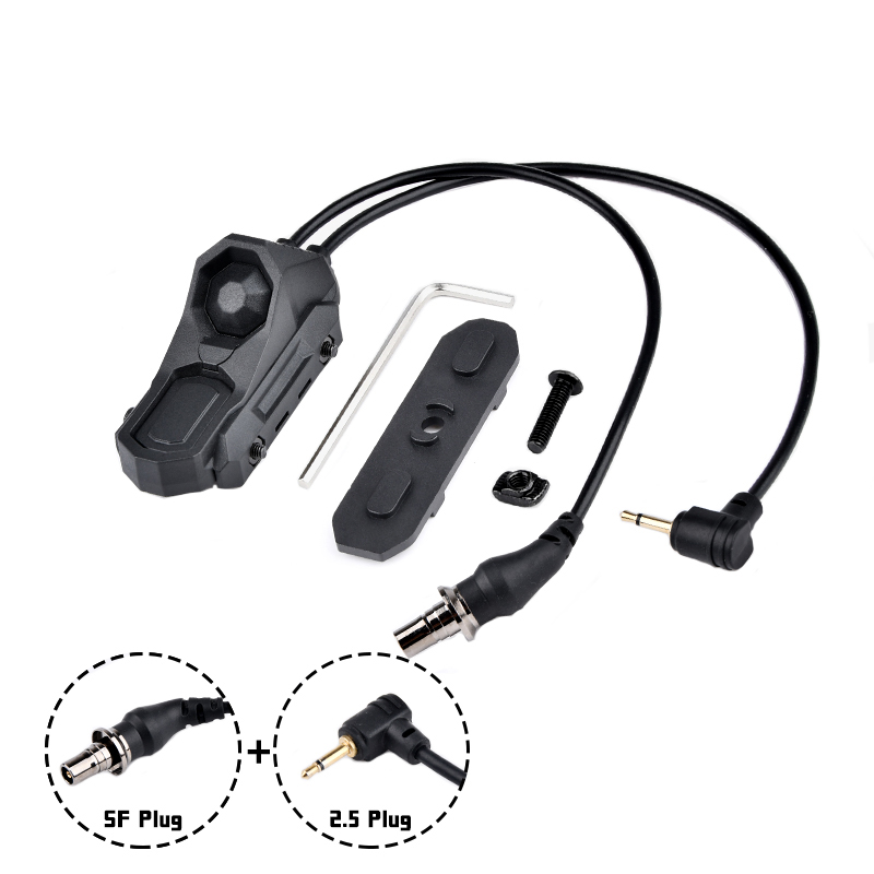 Tactical Flashlight Remote Dual Pressure Switch PEQ DBAL NGAL ModButton Control